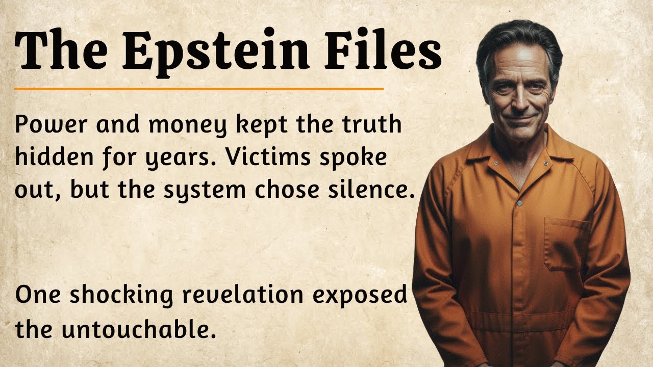 Real Story of Epstein Files  A True Story  || Graded Reader Level 3 || Learn English✅