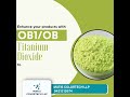 👉 OB1 Optical Brightener for Plastic &amp; Masterbatch | Bulk Supply