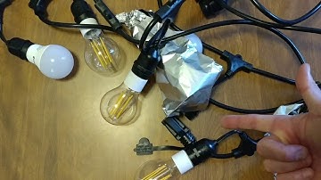 LUMINAR OUTDOOR 24FT  12 BULB OUTDOOR STRING LIGHTS FALL OFF CEILING