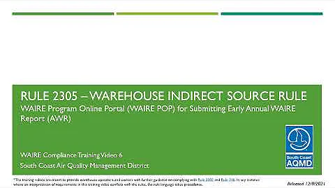 WAIRE Compliance Training Video #6: WAIRE POP (Revised 12/15/2021)