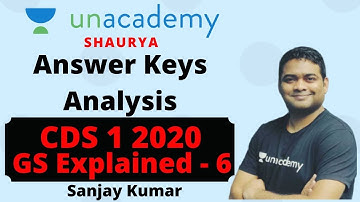 CDS 1 2020 GS Answer Keys | CDS 1 2020 GK Answer Key - 6 | CDS 1 2020 Answer Key Analysis