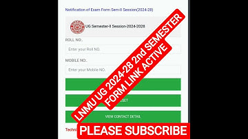 LNMU UG 2024-28 2nd SEMESTER EXAM FORM LINK ACTIVE #lnmuuniversity #view