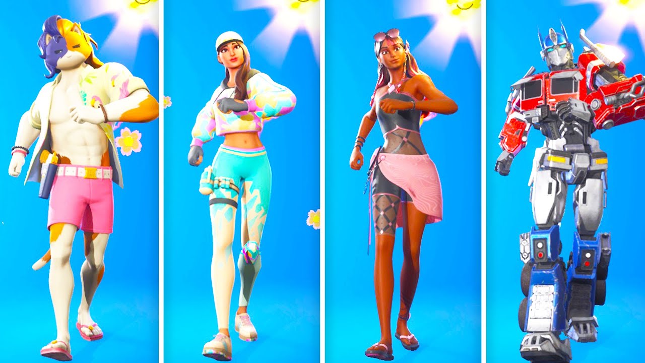 Fortnite Sunny Stroll Emote Showcase With The Best Skins! (Ruby
