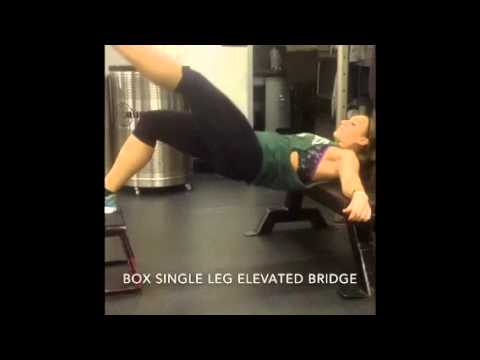 Box single leg elevated hip bridge - YouTube