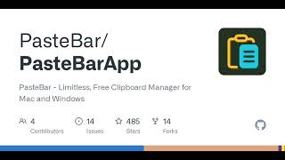 GitHub - PasteBar/PasteBarApp: PasteBar - Limitless, Free Clipboard Manager for Mac and Windows