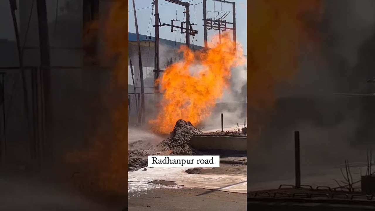 Fire broke out of Bharat petroleum || Radhanpur road || One way traffic