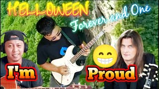 ALIP BATA MICHAEL WEIKATH bangga mlht cover melodi inih wkw HELLOWEEN FOREVER & ONE |REACTION GUITAR