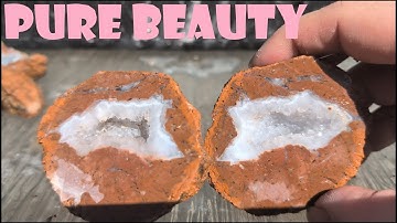 Cutting Open La Perla Geodes #lapidary #geode