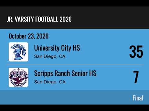 JV Football - UCHS at Scripps - Oct 23 2026