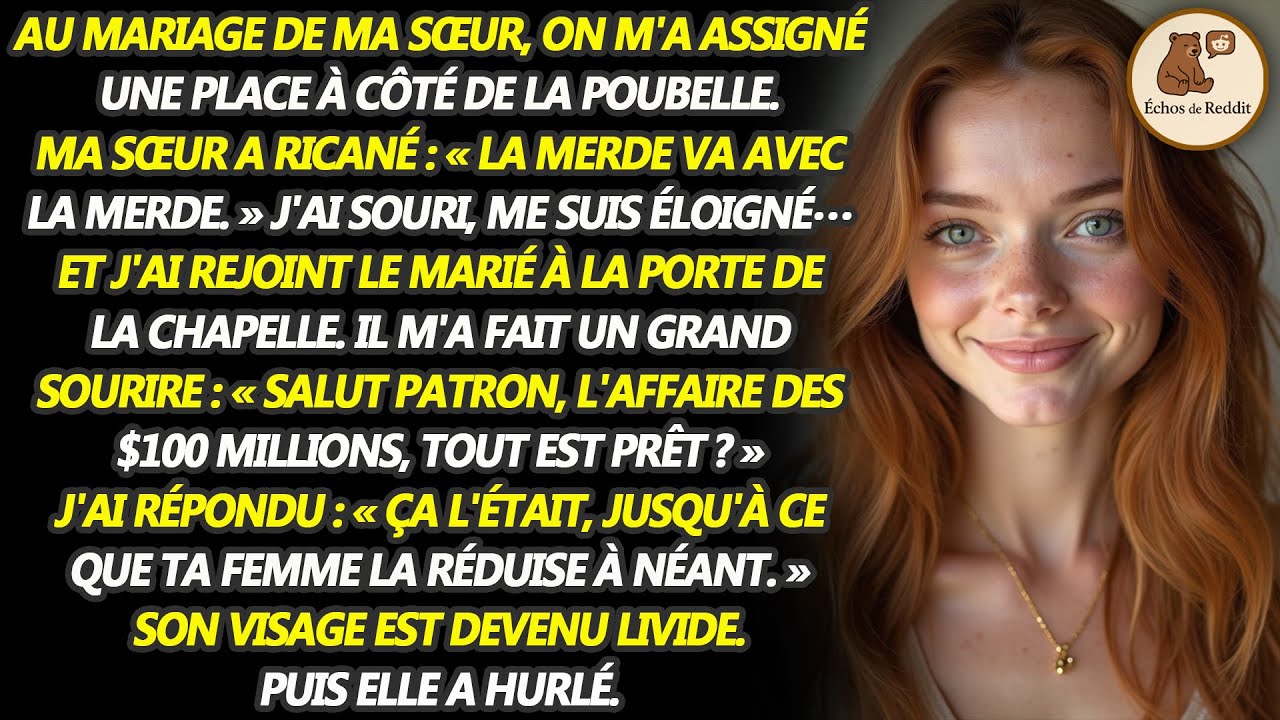 Au mariage de ma sœur, je me suis assis dans le couloir avant de partir - puis le marié a dit...