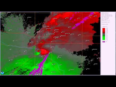 Terminal Doppler Radar Tornado S OKC-Moore, OK 05/19/13 (high PRF-Velocity)