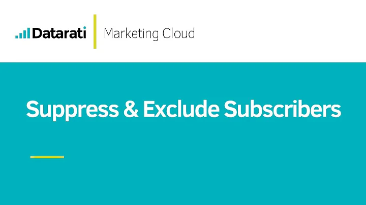 How to Suppress and Exclude Subscribers from Sends in Salesforce Marketing Cloud