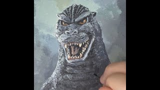 Acrylic sketch of Godzilla!