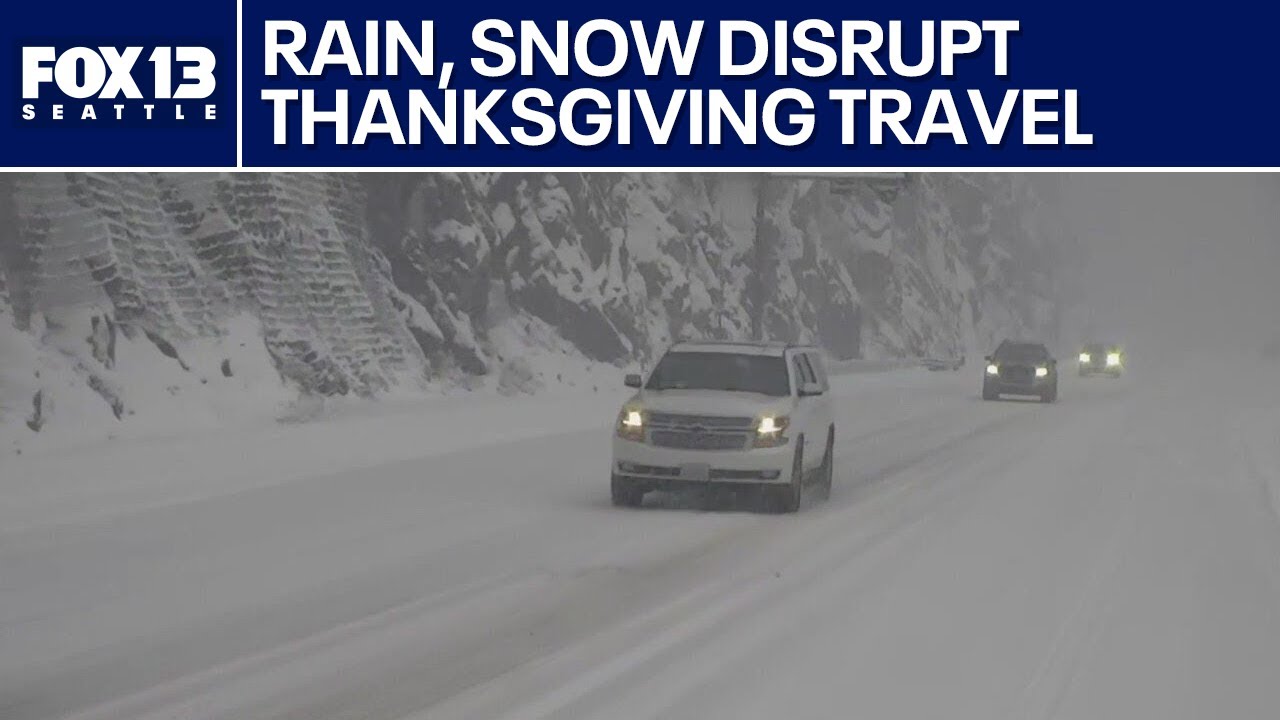 Rain and snow disrupt Thanksgiving travel | FOX 13 Seattle - YouTube