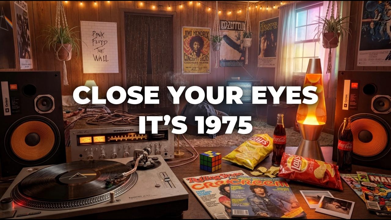 Pink Floyd Style 70s Rock Room Ambience | 3 Hours of Relaxing Progressive Rock