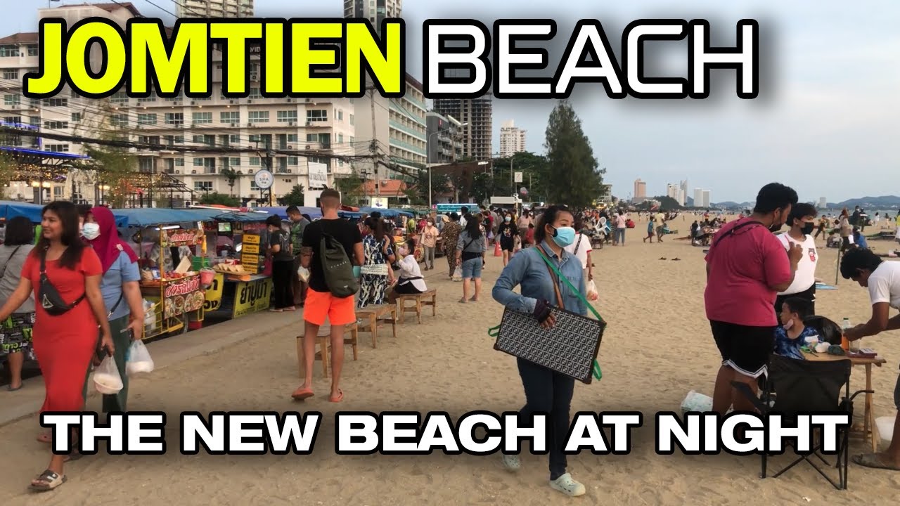 Jomtien Pattaya Beach in the Evening. New Beach Jomtien April 2022