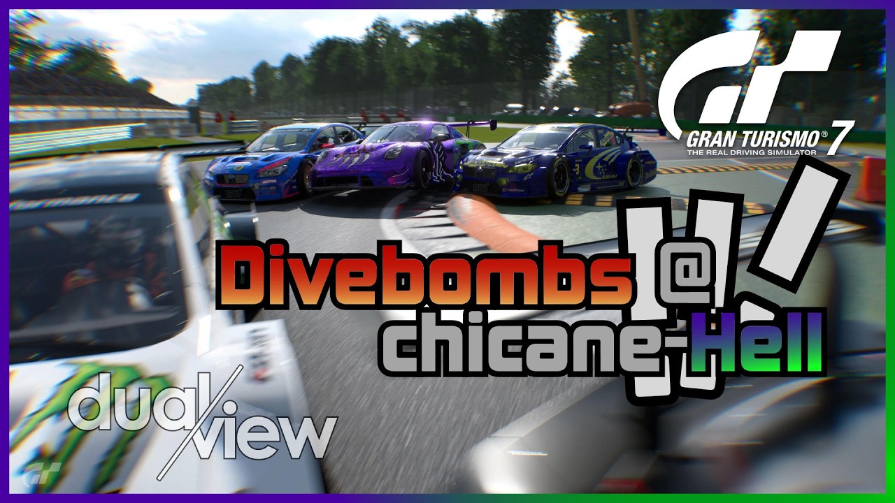 Divebomb Chicanes of hell | Daily B Monza Group 3 | GT7 | DualView