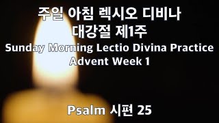 주일 아침의 렉시오 디비나 "대강절 제1주" Sunday Morning Lectio Divina Practice "Advent Week 1": Psalm 시편 25