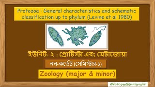 Protozoa : General Characteristics and Schematic Classification up to Phylum (Levine et al., 1980).