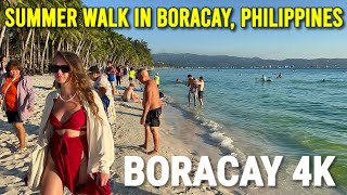 BORACAY 4K | 2024 Summer Walking Tour in Boracay Island, Philippines 🇵🇭