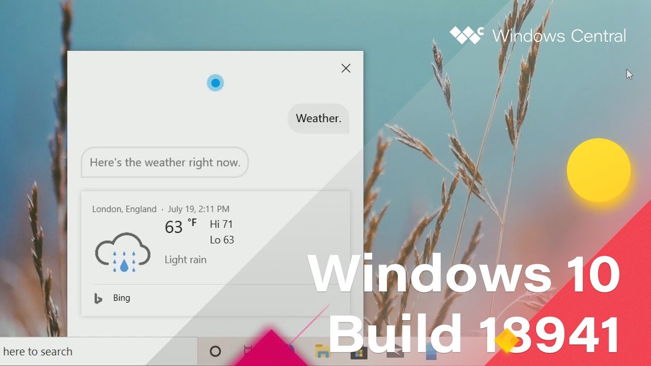 Windows 10 Build 18941 Calendar, Notifications, Cortana + MORE YouTube