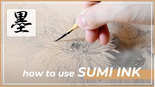 How to use Sumi ink in Japanese style paintings (Nihonga)｜墨の使い方（日本画）