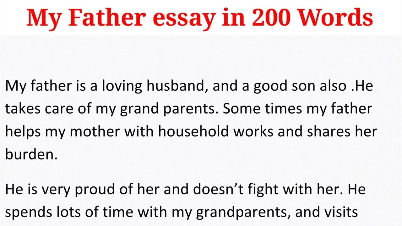 essay on my father 200 words