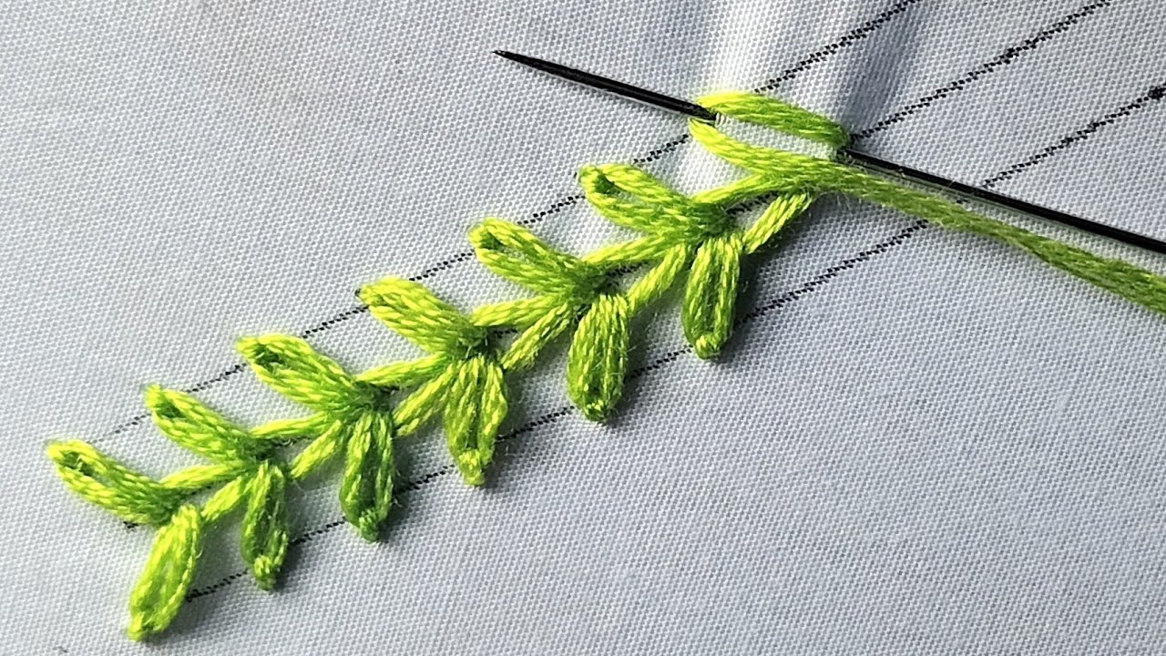 Basic hand embroidery russian chain stitch border line stitch