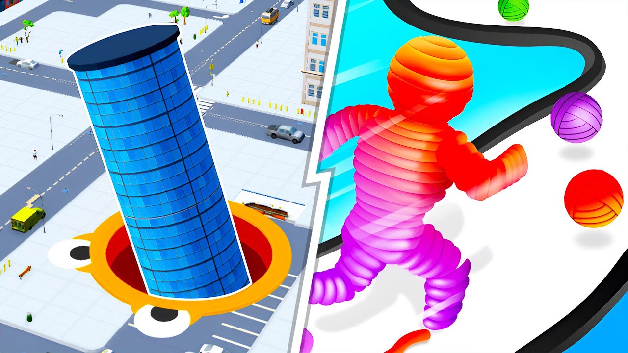 Hole.io VS Rope Man Run 🔥 Max Level SpeedRun Gameplay (Android,iOS) NEW UPDATE Ep 774