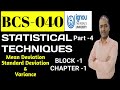 BCS-040 Statistical Techniques Part-4 Mean Deviation Standard Deviation #ignou #ignouassignment