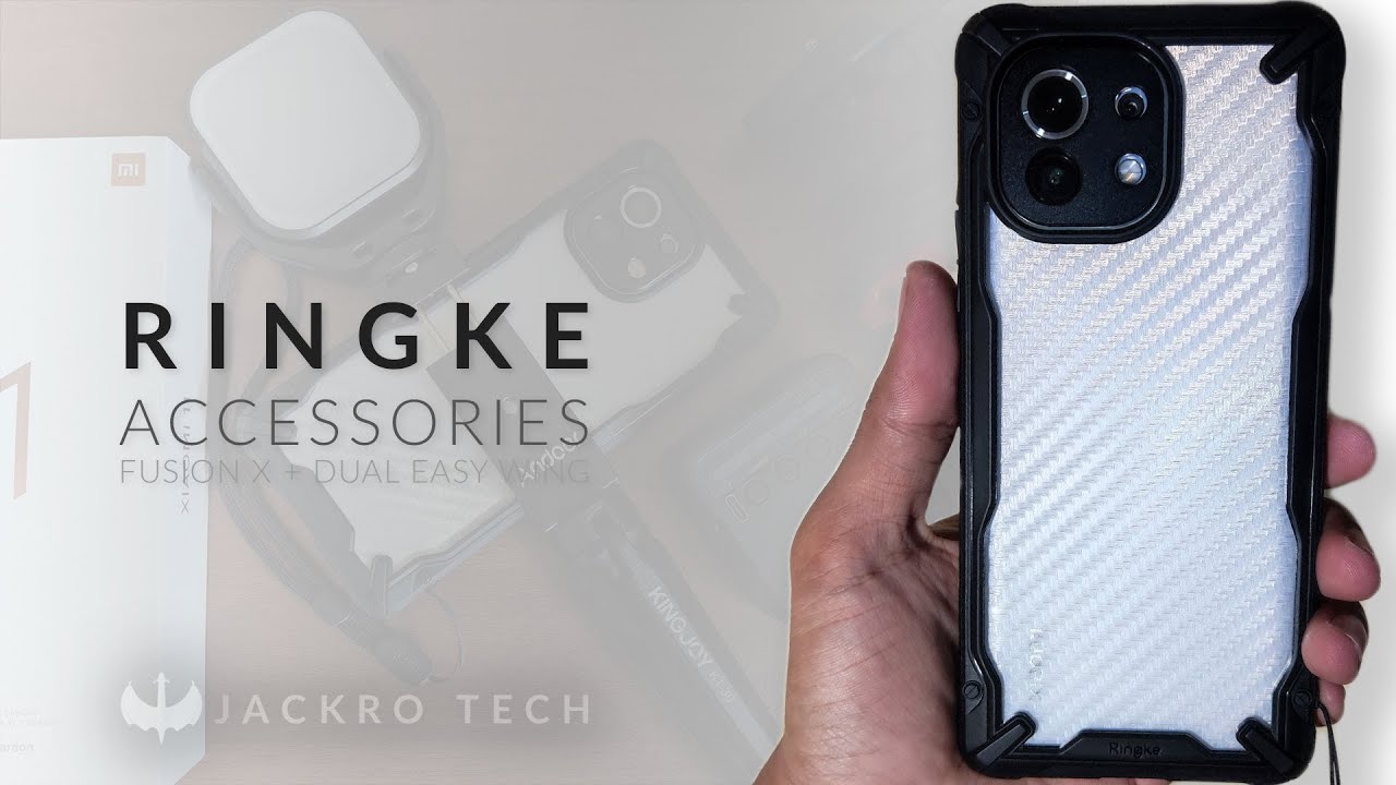 Ringke Accessories for Xiaomi Mi 11 - Fusion X Case, Dual Easy Wing Film, Paracord Strap