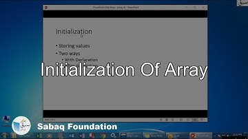 Initialization of Array, Computer Science Lecture | Sabaq.pk