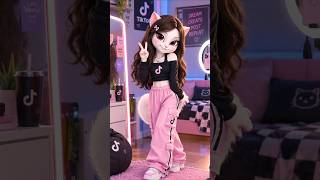 Angela Became Tiktok Queen 🖤🖤 Cutest Look Ever 🥰🥰 #shorts #fyp #viral #cosplay