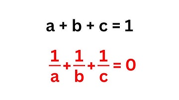 A Nice Algebra Question | Math | a + b + c = 1 , 1/a + 1/b + 1/c = 0 , a^2 + b^2 + c^2 = ?