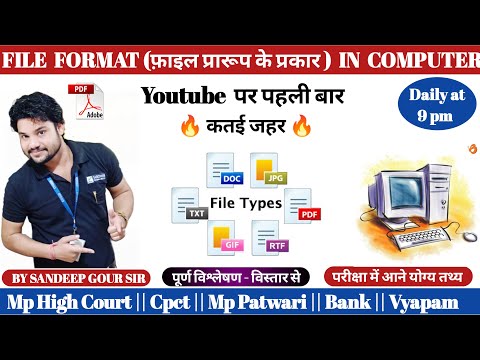 File Format In Computer | फ़ाइल प्रारूप | Different file format in computer|  March Cpct 2022 | Bank