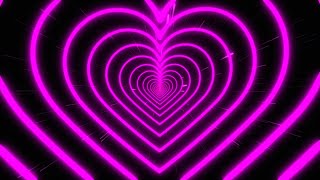 Pink Neon Lights Love Heart Tunnel Of Abstract Fast Movement Trend Background Loop