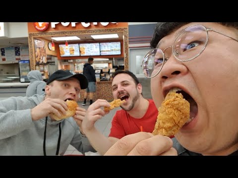 미군부대 안에서 피자헛+파파이스+레스토랑 먹방. America army base Mukbang