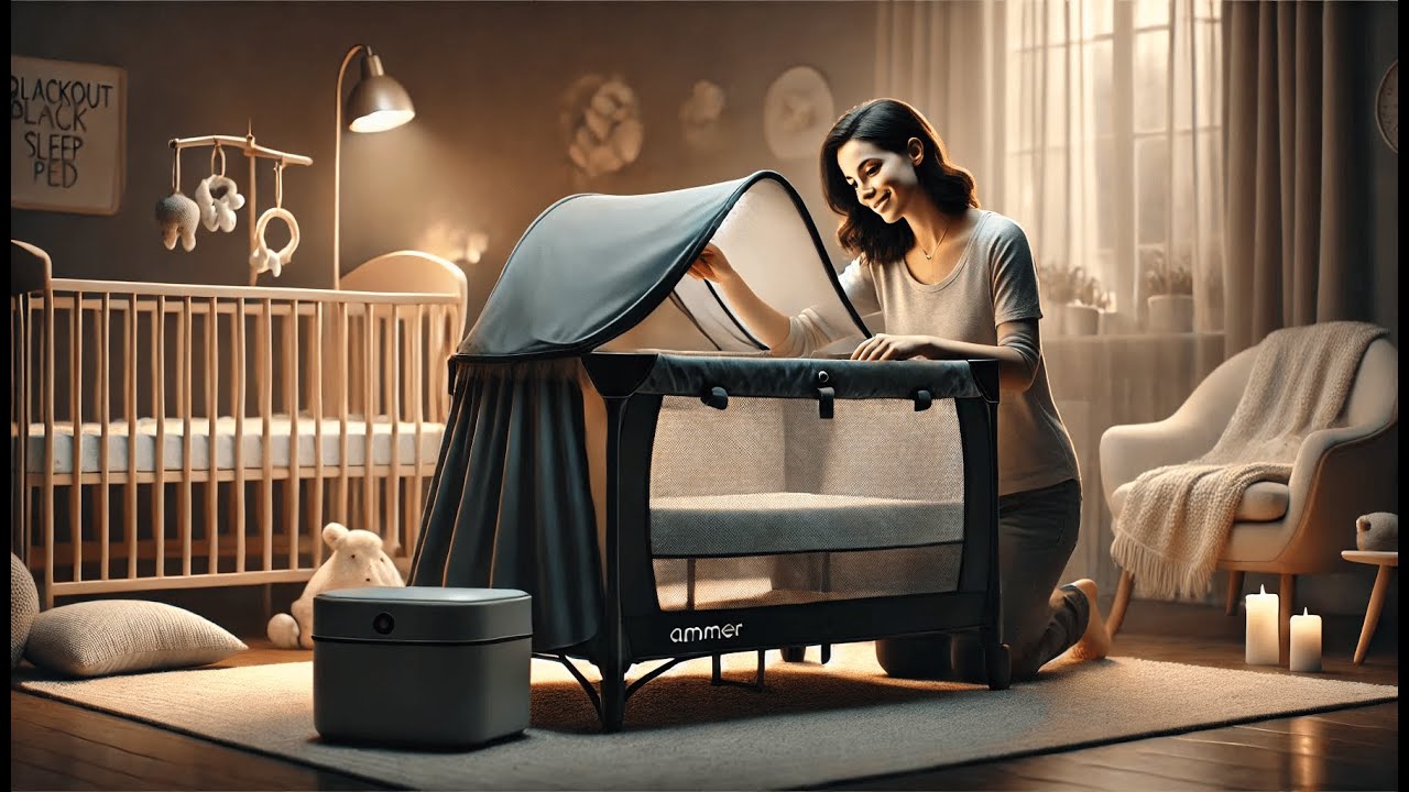 Auvent Noir Bébé Zikopomi - Tente De Sommeil Portable - Berceau Pack And Play