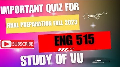 ENG 515 Teaching of Reading and writing Skills Important Quiz For Final Term Preparation #studyofvu