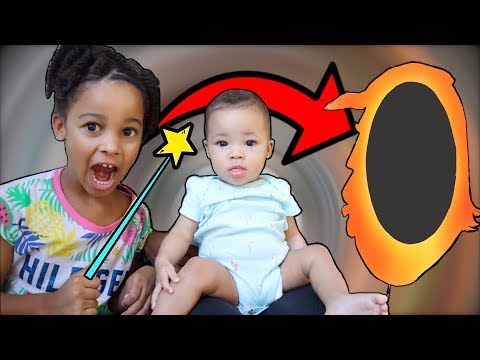Magic Wand Makes Baby Sister Disappear!