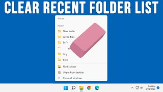 remove or disable recently opened folders from file explorer on the taskbar