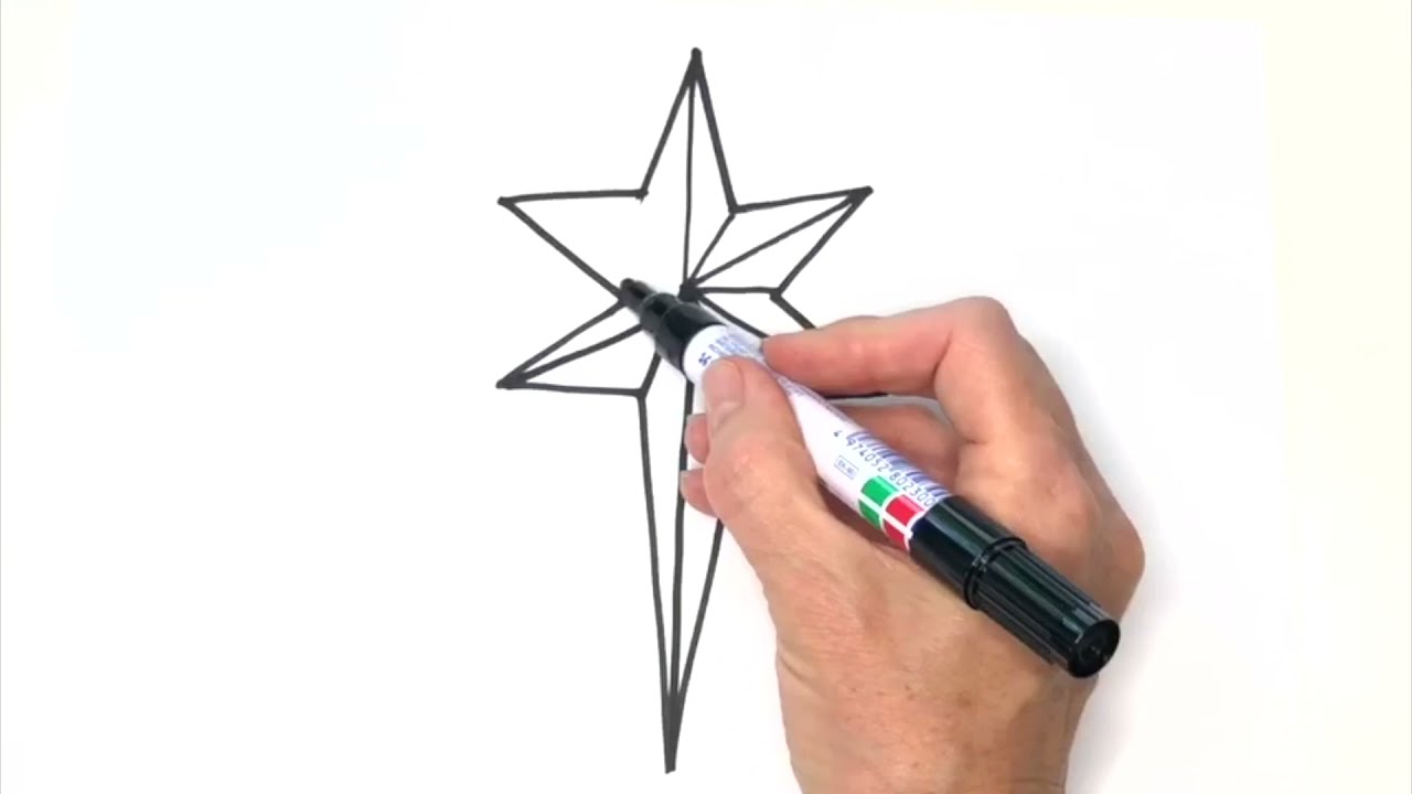 How to draw a Christmas star - DIY kids crafts