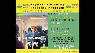 Drywall Finishing Workforce Development Program May 1st Start Date