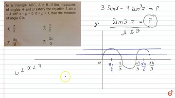 In a triangle `ABC, A  gt B`. If the measuresof angles A and B satisfy the equation `3 sin x-