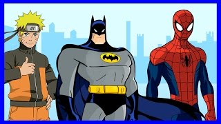 Naruto Spiderman Batman Wrong Heads Finger Family Nursery Rhyme 2017