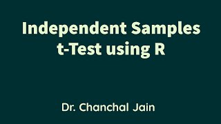 Independent Samples t-Test using R