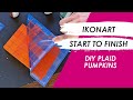 DIY Plaid Pumpkins with Scrap Wood and Reusable Ikonart Stencils