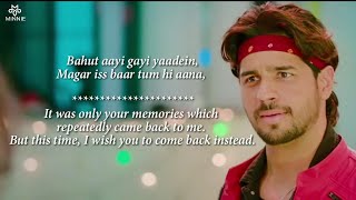 Tum Hi Aana - Jubin Nautiyal - Lyrics With English Translation chords