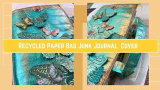 Recycled Butterfly Grocery Paper Bag Junk Journal Cover Process