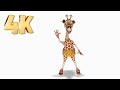 Dancing Giraffe Screensaver 2 Hours Of Silence Funny Cartoon Character Background 4K Video No Audio 